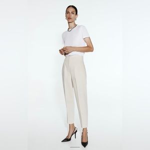 ZARA High-waisted Pants Oyster White size S